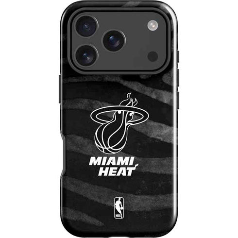 NBA Miami Heat Black Animal Print iPhone 18 Pro Impact Case