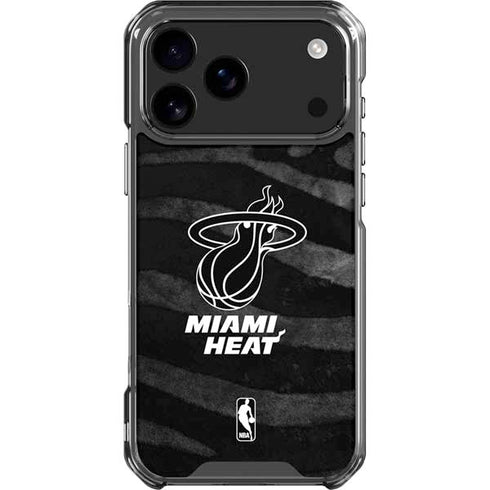 NBA Miami Heat Black Animal Print iPhone 18 Pro Max Clear Case