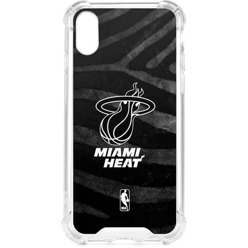NBA Miami Heat Black Animal Print iPhone XS Clear Case