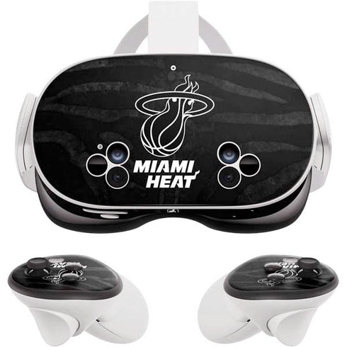 NBA Miami Heat Black Animal Print Meta Quest 3S Skin
