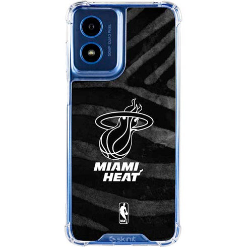 NBA Miami Heat Black Animal Print Moto G 5G (2024) Clear Case