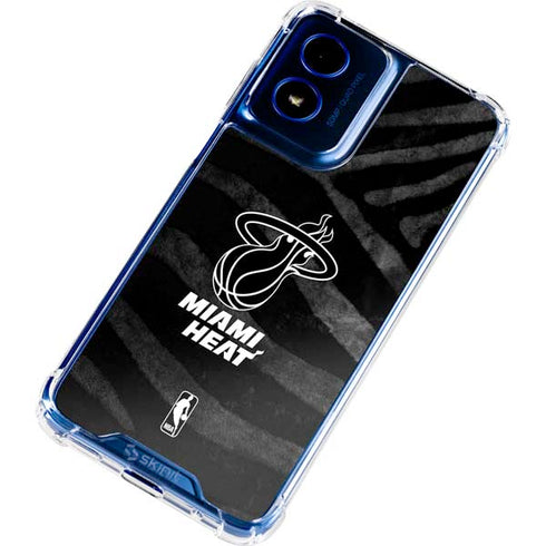 NBA Miami Heat Black Animal Print Moto G 5G (2024) Clear Case