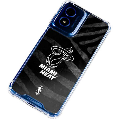 NBA Miami Heat Black Animal Print Moto G Play 4G (2024) Clear Case