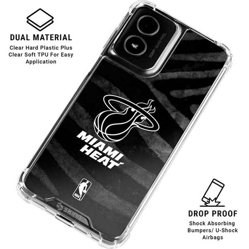 NBA Miami Heat Black Animal Print Moto G Power 5G (2024) Clear Case