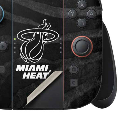 NBA Miami Heat Black Animal Print Nintendo Switch 2 (2025) Joy-Con Controller Skin