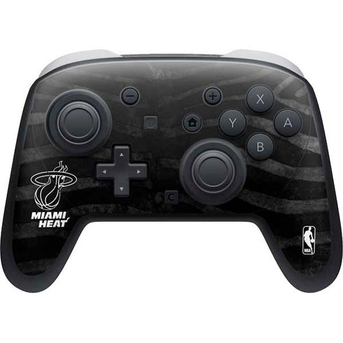 NBA Miami Heat Black Animal Print Nintendo Switch 2 (2025) Pro Controller Skin