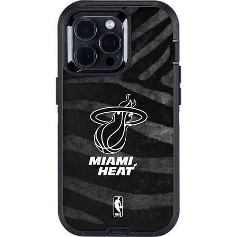 NBA Miami Heat Black Animal Print Otterbox Defender iPhone Skin