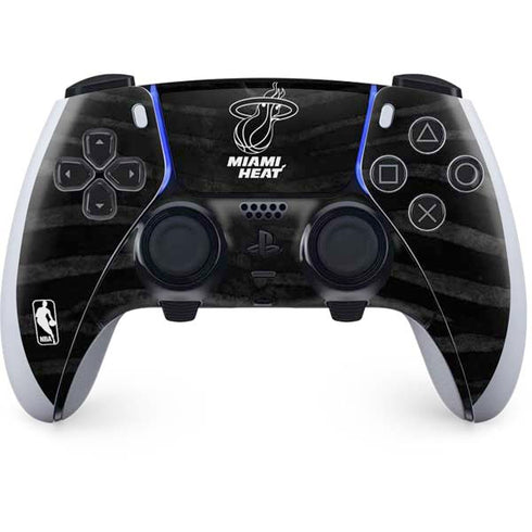 NBA Miami Heat Black Animal Print PS5 DualSense Edge Pro Controller Skin