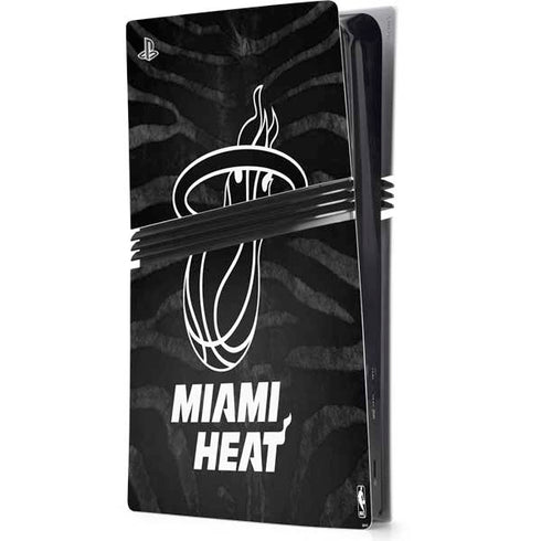 NBA Miami Heat Black Animal Print PS5 Pro Console Skin