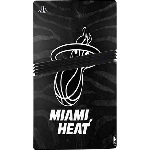 NBA Miami Heat Black Animal Print PS5 Pro Disk Bundle Skin