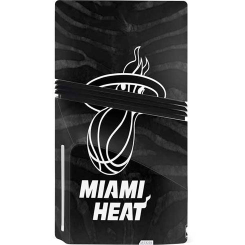 NBA Miami Heat Black Animal Print PS5 Pro Disk Console Skin