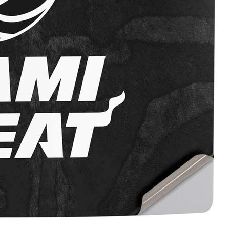 NBA Miami Heat Black Animal Print PS5 Pro Disk Console Skin