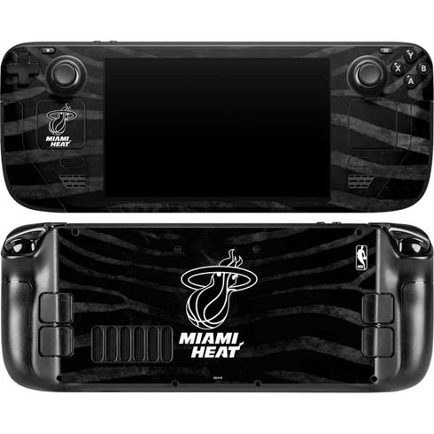 NBA Miami Heat Black Animal Print Steam Deck Handheld Gaming Computer OLED Skin