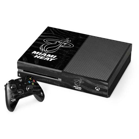 NBA Miami Heat Black Animal Print Xbox One Console and Controller Bundle Skin