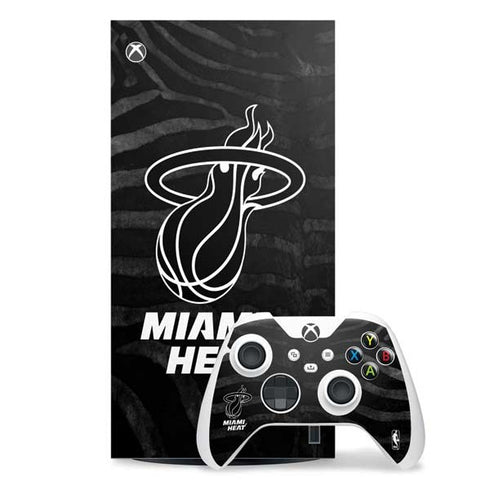 NBA Miami Heat Black Animal Print Xbox Series X Skins