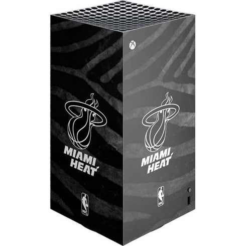 NBA Miami Heat Black Animal Print XBox Series X Digital Edition Console Skin