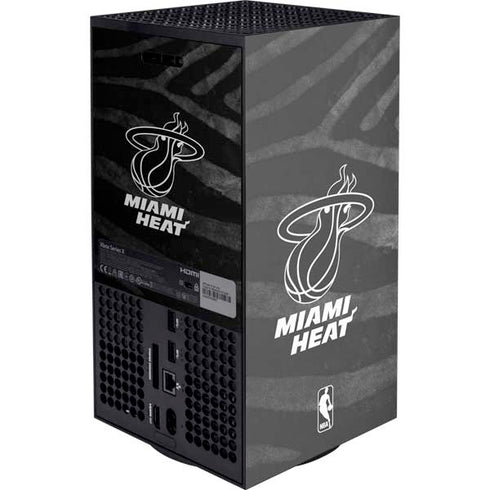 NBA Miami Heat Black Animal Print XBox Series X Digital Edition Console Skin