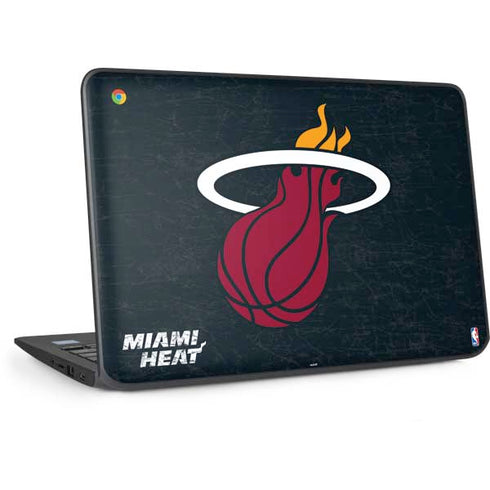NBA Miami Heat Black Partial Logo HP Chromebook Skin