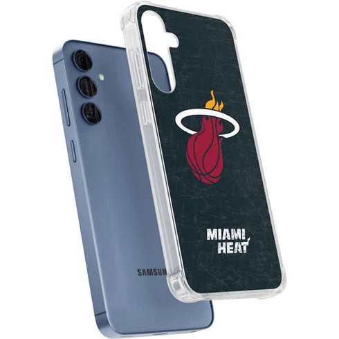 NBA Miami Heat Black Partial Logo Galaxy A35 5G Clear Case