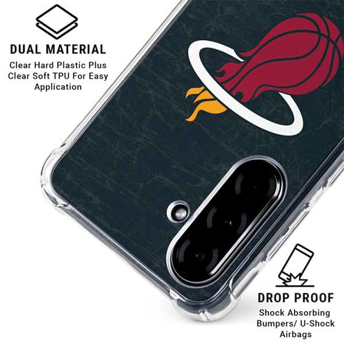 NBA Miami Heat Black Partial Logo Galaxy A36 5G Clear Case