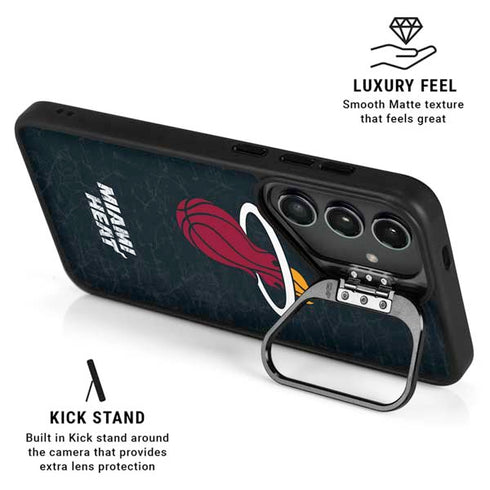 NBA Miami Heat Black Partial Logo Galaxy S25 Kickstand Case