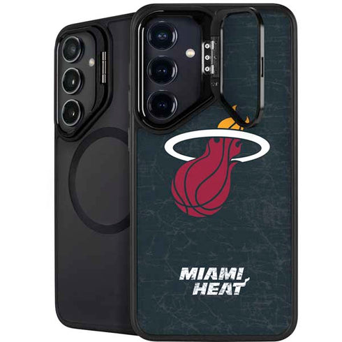 NBA Miami Heat Black Partial Logo Galaxy S25 Plus Kickstand Case