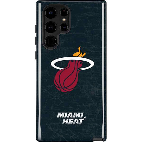 NBA Miami Heat Black Partial Logo Galaxy S25 Ultra Impact Case