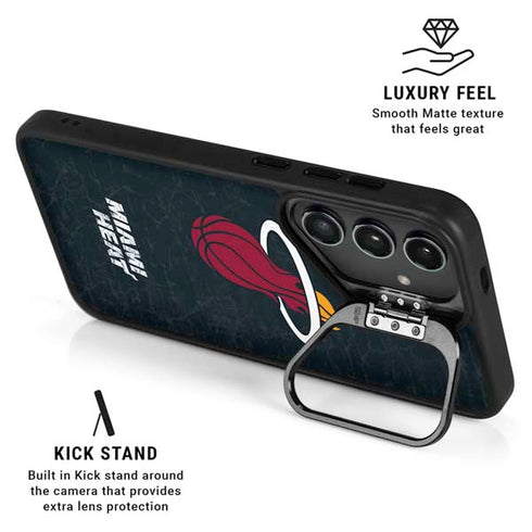 NBA Miami Heat Black Partial Logo Galaxy S24 Ultra Kickstand Case