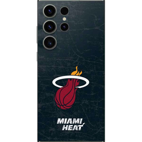 NBA Miami Heat Black Partial Logo Galaxy S25 Ultra Skin