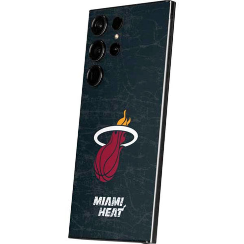 NBA Miami Heat Black Partial Logo Galaxy S25 Ultra Skin