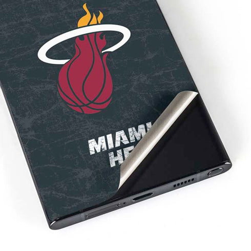 NBA Miami Heat Black Partial Logo Galaxy S25 Ultra Skin