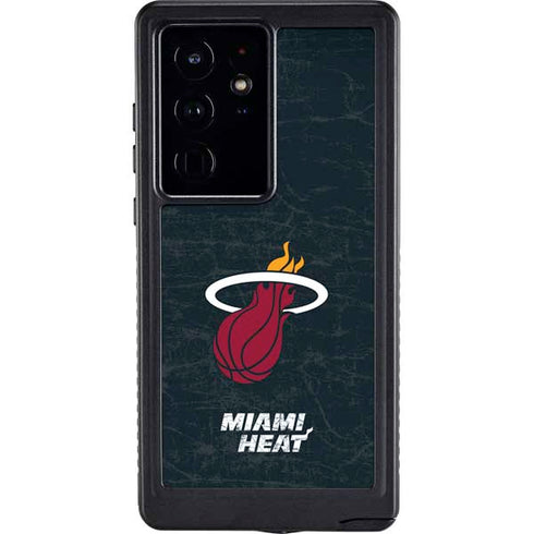 NBA Miami Heat Black Partial Logo Galaxy S24 Ultra Waterproof Case
