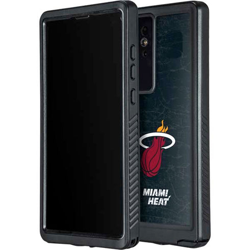 NBA Miami Heat Black Partial Logo Galaxy S24 Ultra Waterproof Case