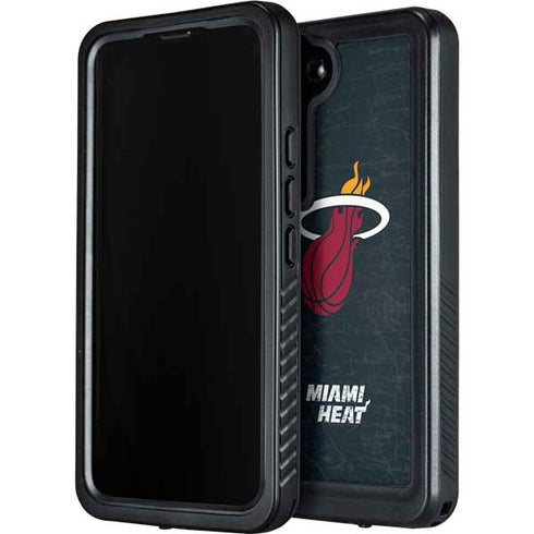 NBA Miami Heat Black Partial Logo Galaxy S24 Waterproof Case