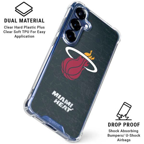 NBA Miami Heat Black Partial Logo Galaxy S25 Plus Clear Case
