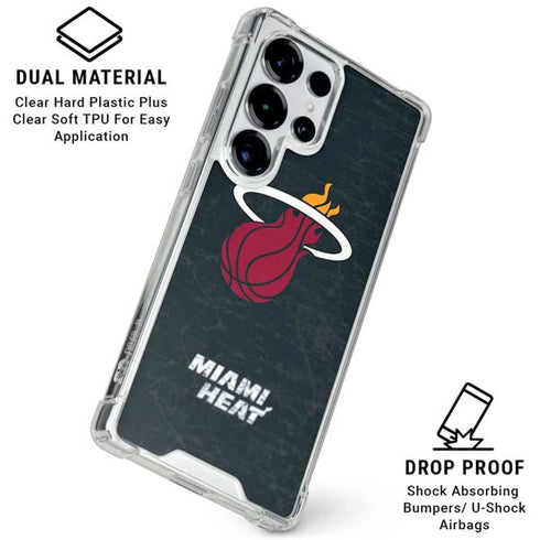 NBA Miami Heat Black Partial Logo Galaxy S25 Ultra Clear Case