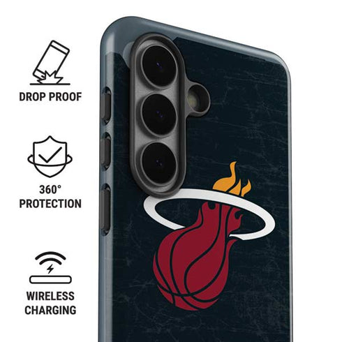 NBA Miami Heat Black Partial Logo Galaxy S26 Plus Impact Case