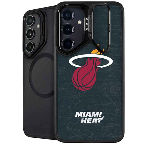 NBA Miami Heat Black Partial Logo Galaxy S26 Plus Kickstand Case