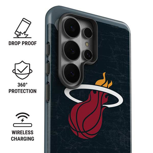 NBA Miami Heat Black Partial Logo Galaxy S26 Ultra Impact Case