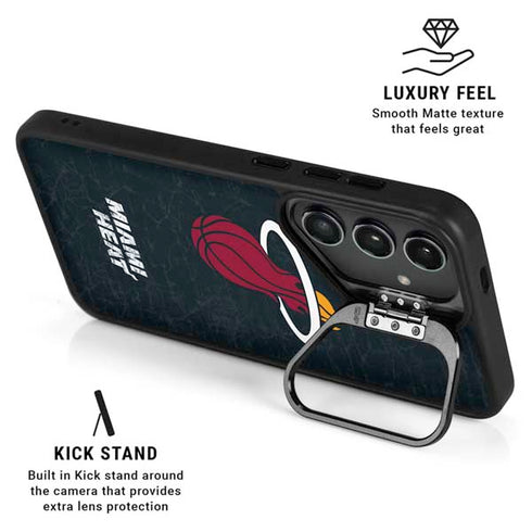 NBA Miami Heat Black Partial Logo Galaxy S26 Ultra Kickstand Case