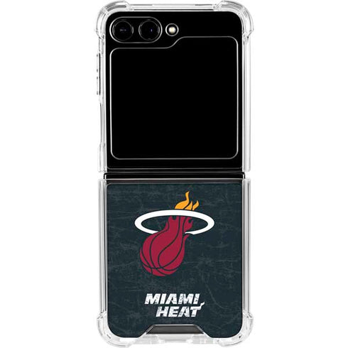NBA Miami Heat Black Partial Logo Galaxy Z Flip6 Clear Case