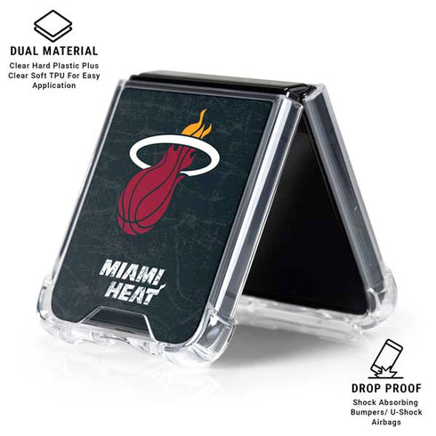 NBA Miami Heat Black Partial Logo Galaxy Z Flip6 Clear Case