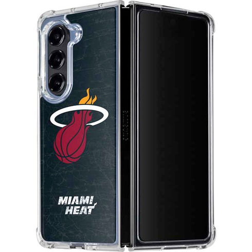 NBA Miami Heat Black Partial Logo Galaxy Z Fold5 5G Clear Case