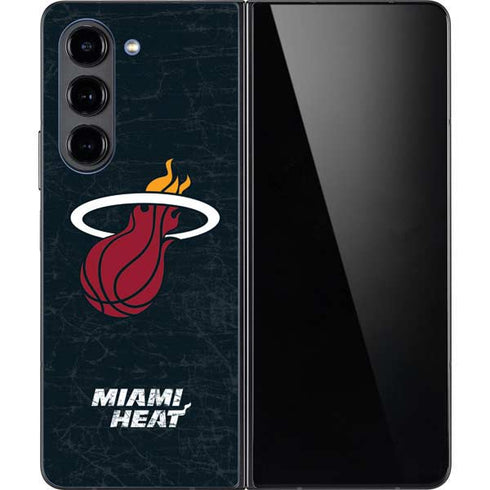 NBA Miami Heat Black Partial Logo Galaxy Z Fold5 5G Skin