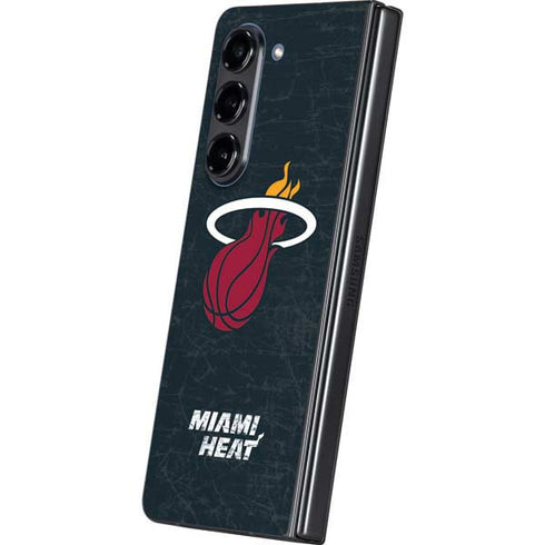 NBA Miami Heat Black Partial Logo Galaxy Z Fold5 5G Skin