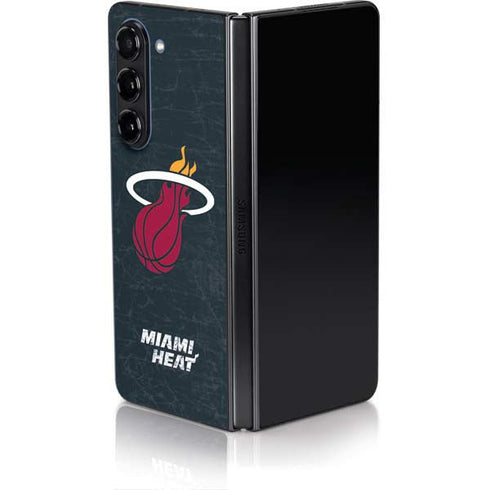 NBA Miami Heat Black Partial Logo Galaxy Z Fold5 5G Skin