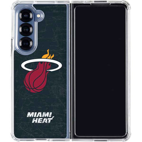 NBA Miami Heat Black Partial Logo Galaxy Z Fold6 Clear Case