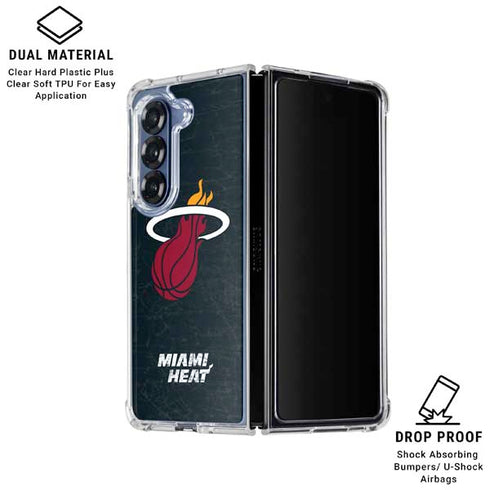 NBA Miami Heat Black Partial Logo Galaxy Z Fold6 Clear Case