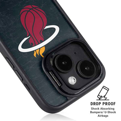 NBA Miami Heat Black Partial Logo iPhone 14 Kickstand Case