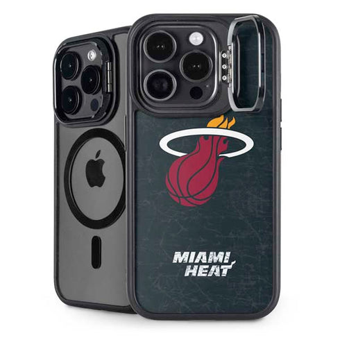 NBA Miami Heat Black Partial Logo iPhone 14 Pro Kickstand Case